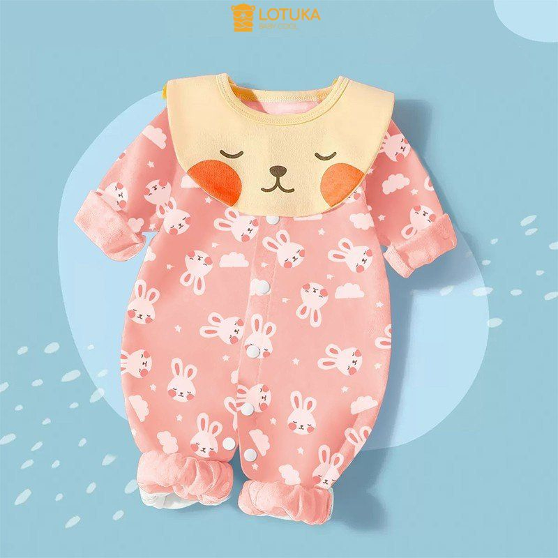 Bodysuit Cho Bé LOTUKA, Body Dài Tay Cho Bé Trai Bé Gái, Bộ Đồ Liền Thân, Quần Áo Trẻ Em Size 3-12kg