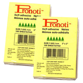 Giấy ghi chú Pronoti - giấy note vàng Pronoti 3x3 3x4 3x5