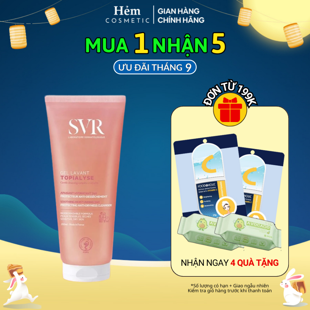 Gel làm sạch không chứa xà phòng dành cho da khô SVR TOPIALYSE Gel Lavant 55ml/200ml - Hẻm Cosmetic