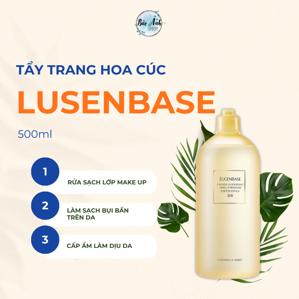 Tẩy trang hoa cúc Lucenbase 500ml dịu nhẹ, sạch sâu cho da nhạy cảm