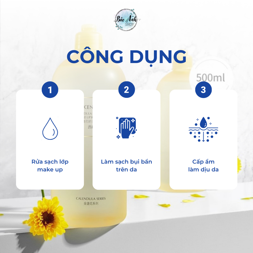 Tẩy trang hoa cúc Lucenbase 500ml dịu nhẹ, sạch sâu cho da nhạy cảm