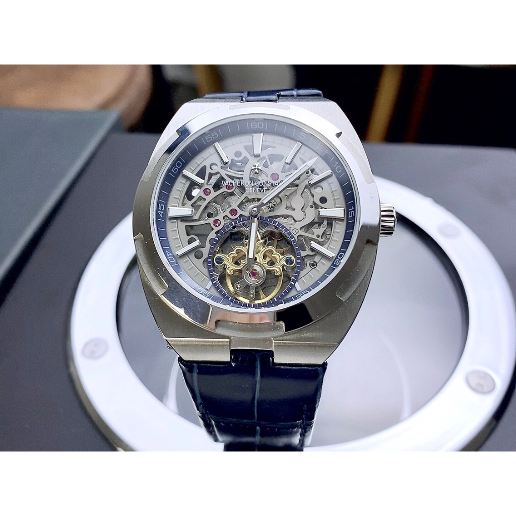 Đồng Hồ Nam V@cheron Con$tantin 6000V/110T-B937 Overseas Tourbillon Skeleton, Full box, Luxury diamond watch