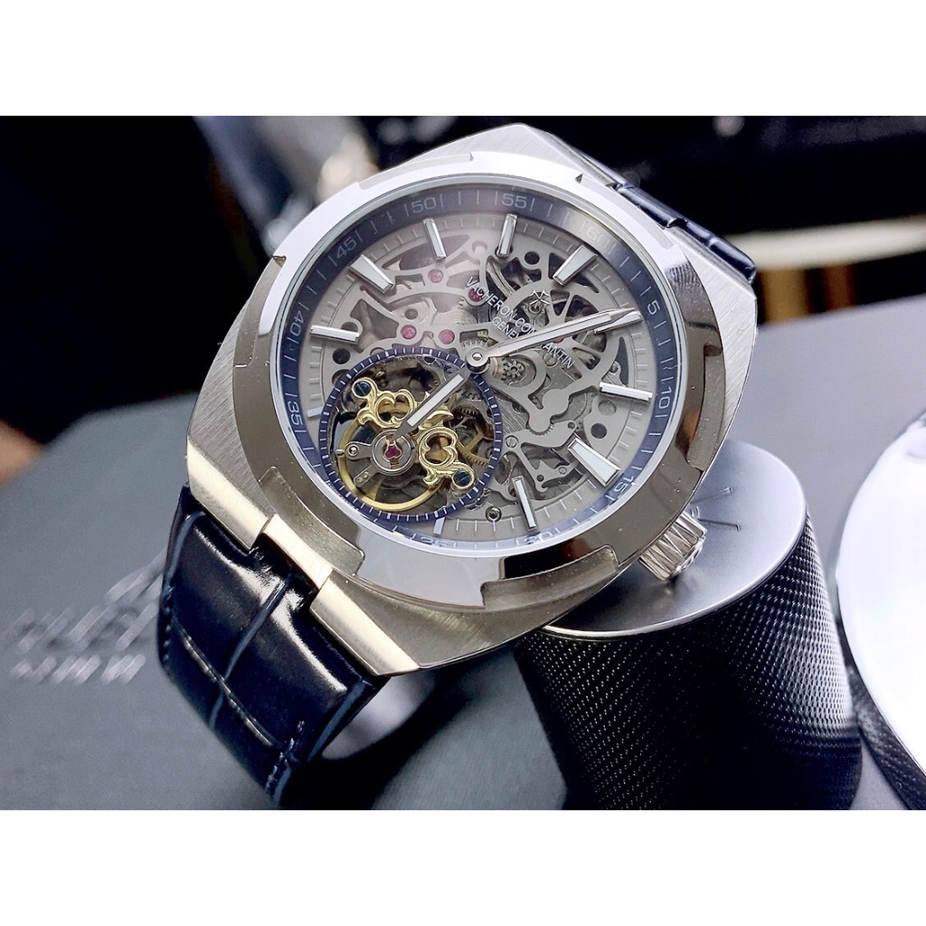 Đồng Hồ Nam V@cheron Con$tantin 6000V/110T-B937 Overseas Tourbillon Skeleton, Full box, Luxury diamond watch