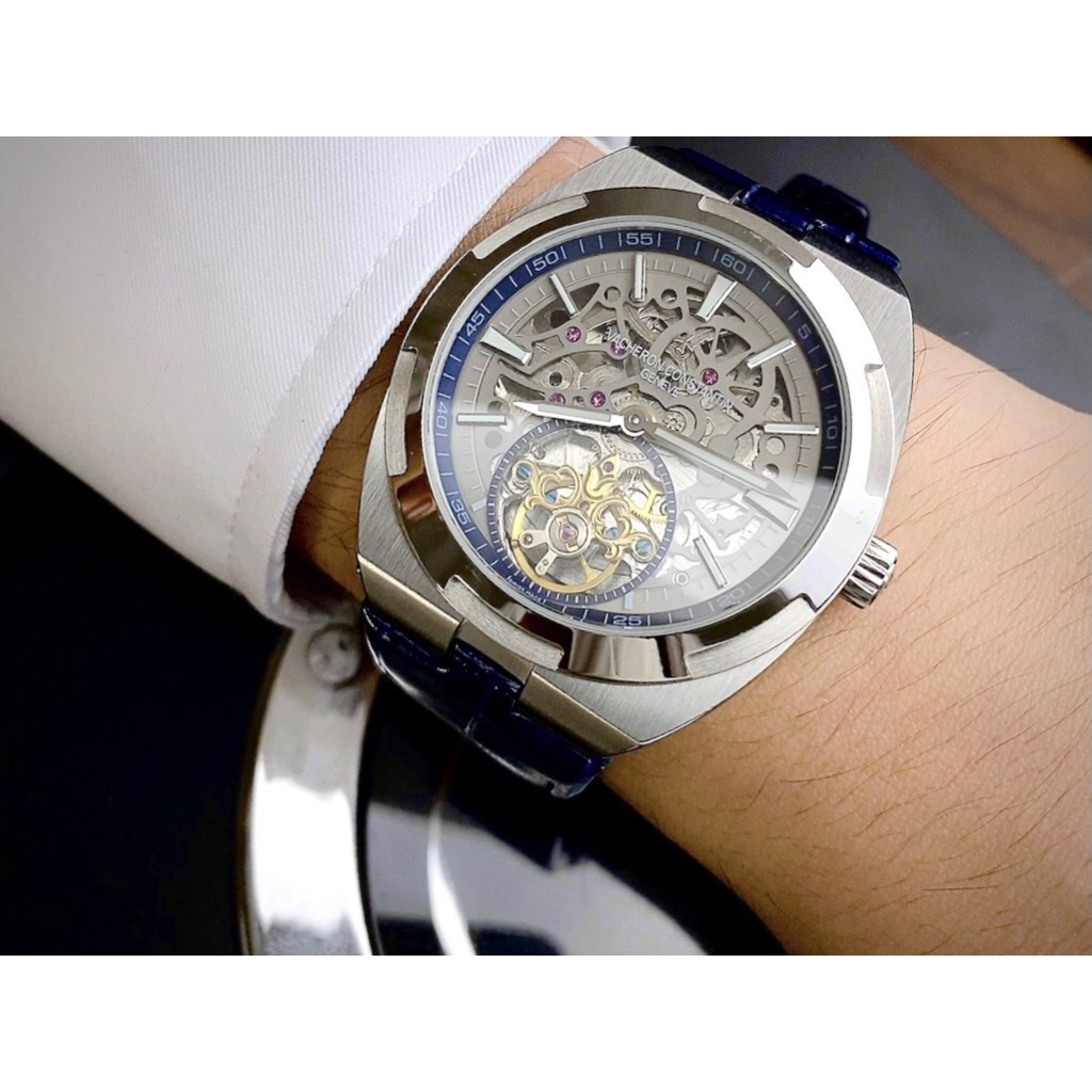 Đồng Hồ Nam V@cheron Con$tantin 6000V/110T-B937 Overseas Tourbillon Skeleton, Full box, Luxury diamond watch
