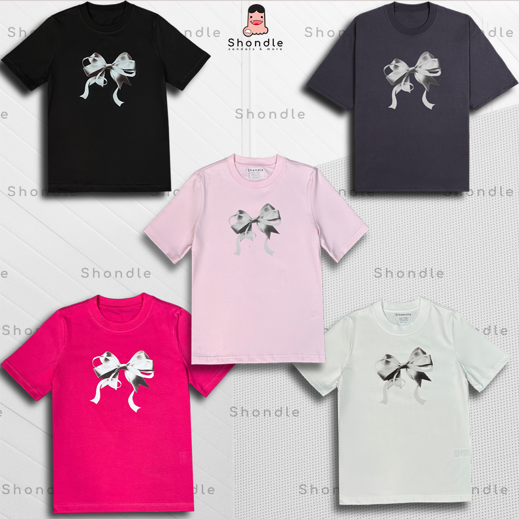 Áo Thun Baby Tee Nơ form vừa tay ngắn Cotton 2 chiều, Áo Phông Baby Tee Nữ