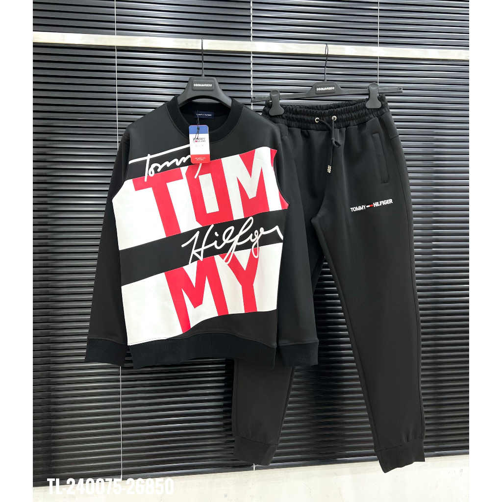 Bộ nỉ Tommy in hình thiết hot trend Nam nữ New 2023