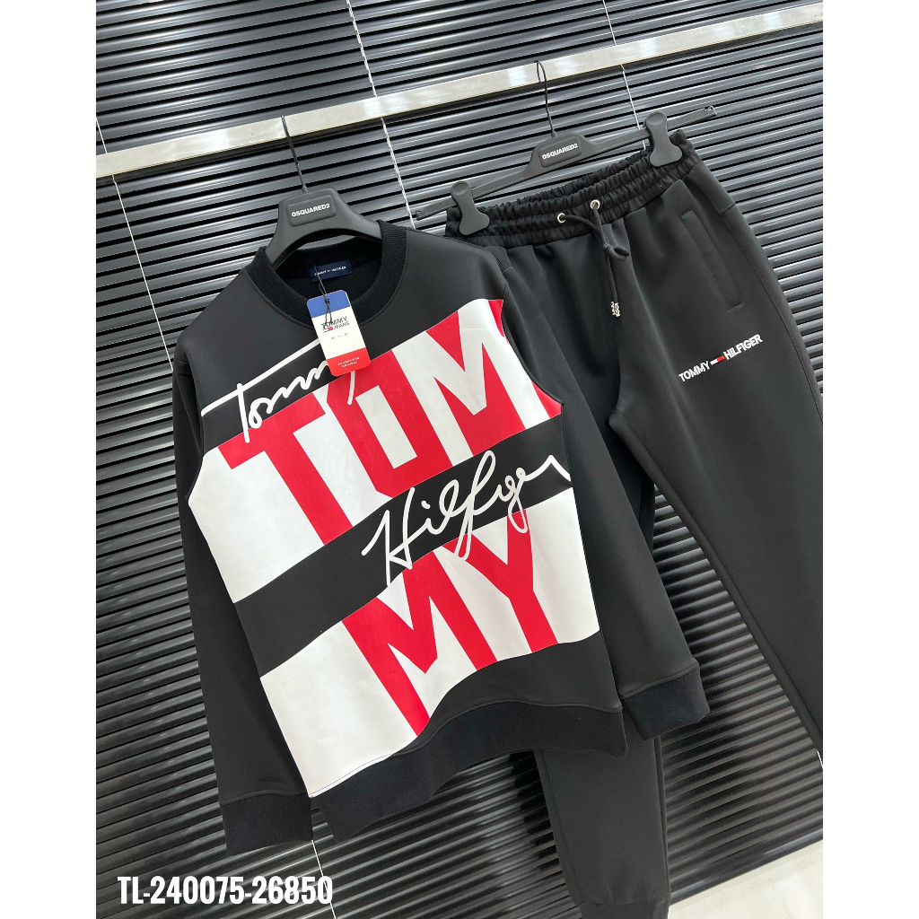 Bộ nỉ Tommy in hình thiết hot trend Nam nữ New 2023