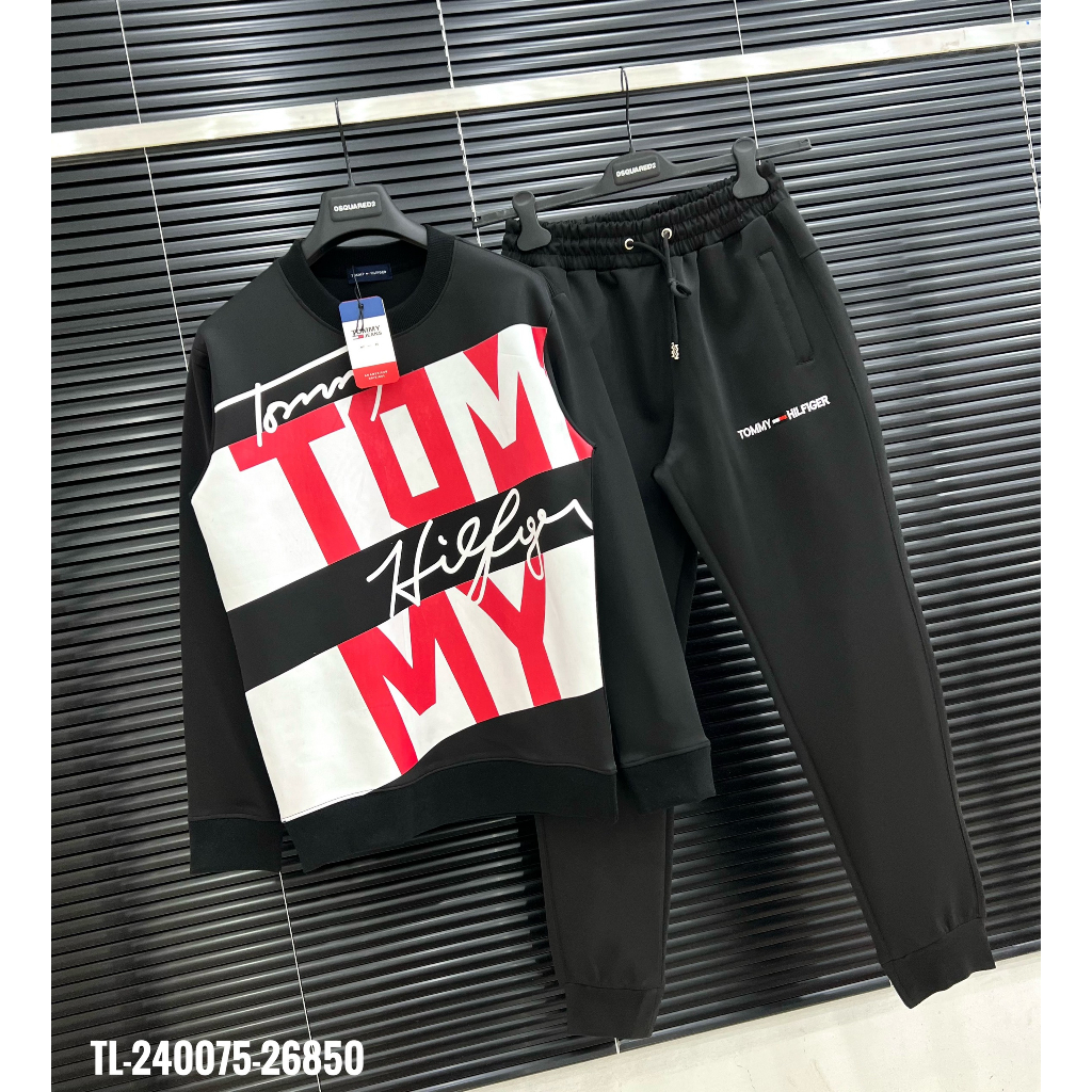 Bộ nỉ Tommy in hình thiết hot trend Nam nữ New 2023