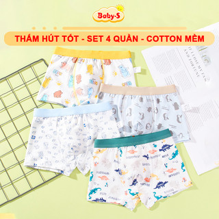 Quần lót bé trai 8-30kg nhiều màu sắc chất cotton dày dặn cao cấp (Set 4 quần) Baby-S – SC029