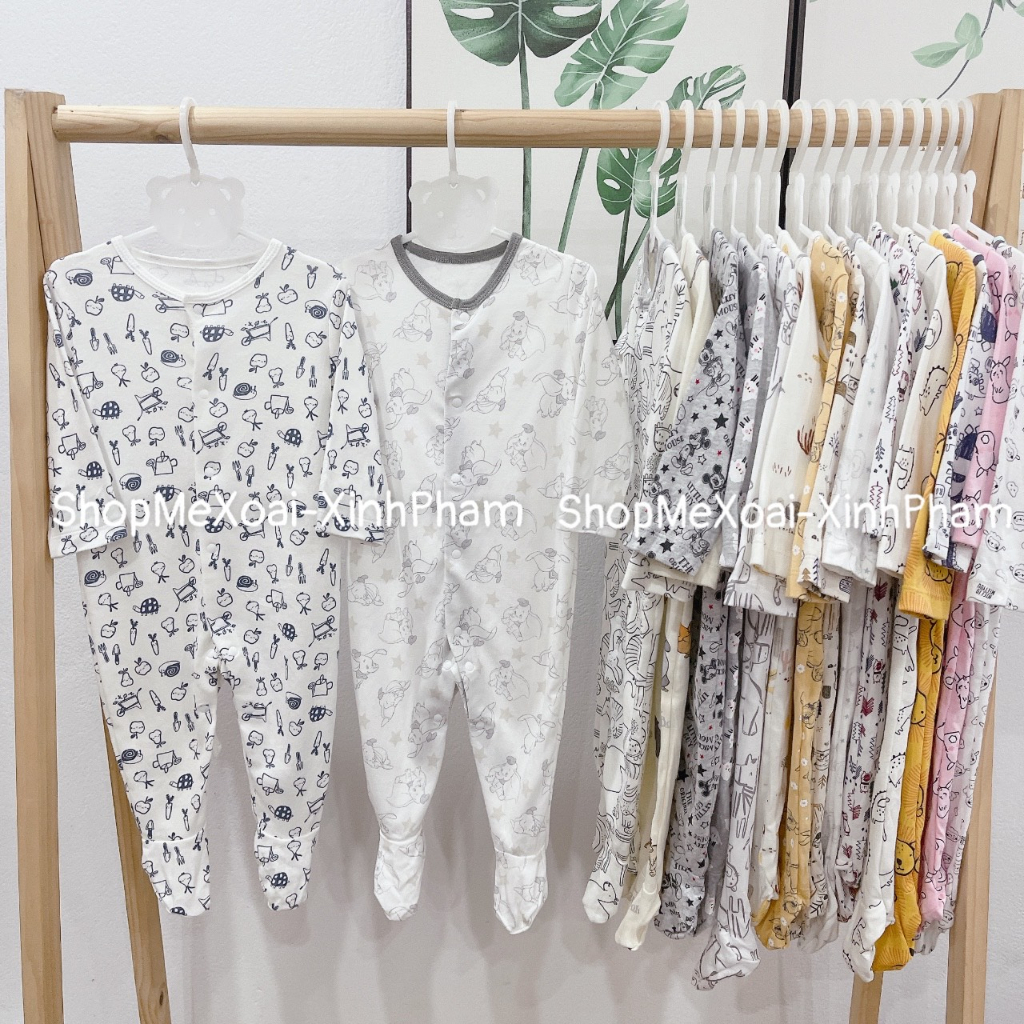 Body sleep cho bé trai bé gái Sleepsuit hàng xuất dư 100% cotton
