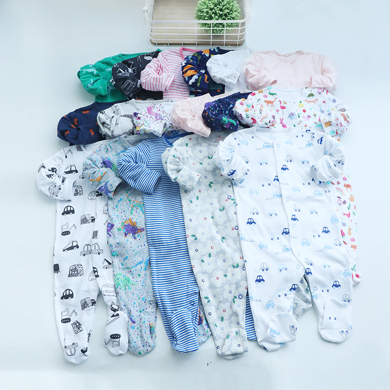 Body sleep cho bé trai bé gái Sleepsuit hàng xuất dư 100% cotton