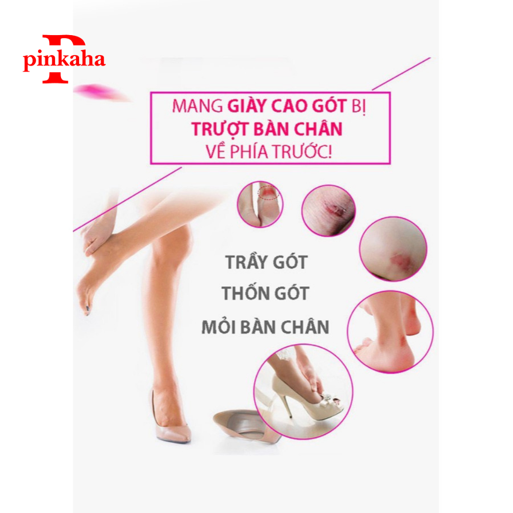 Miếng lót gót giày bảo vệ gót sau 4D cao cấp, chống thốn và trầy chân - lót giày PINKAHA