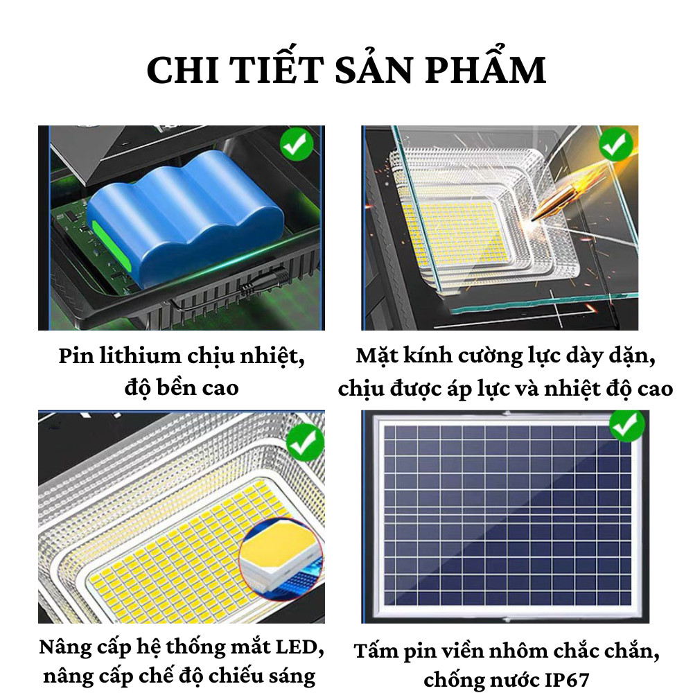 Đèn Năng Lượng Mặt Trời 1000W Wasabi Công Suất Cao IP67 Chống Nước