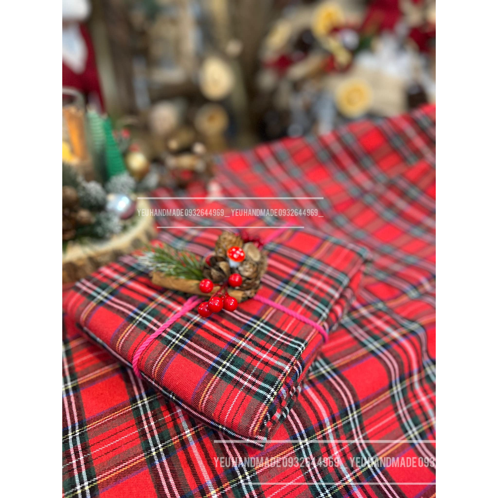 Vải Caro Đỏ Xanh