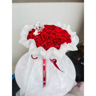 bó 35 bông hoa sáp màu đỏ
