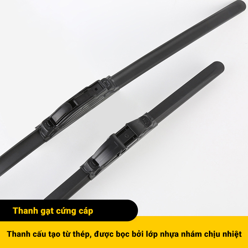 Cần gạt mưa ô tô VTS thanh mềm A8 lưỡi gạt Silicone dùng cho xe Honda, Hyundai, Mazda và các dòng xe khác - Sytalu