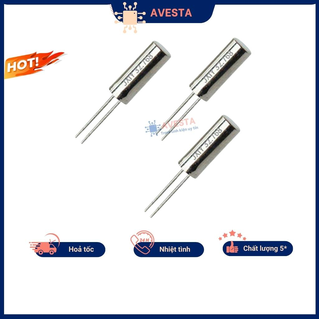 Thạch anh 32.768kHz 3x8mm chân cắm chất lượng cao Avesta