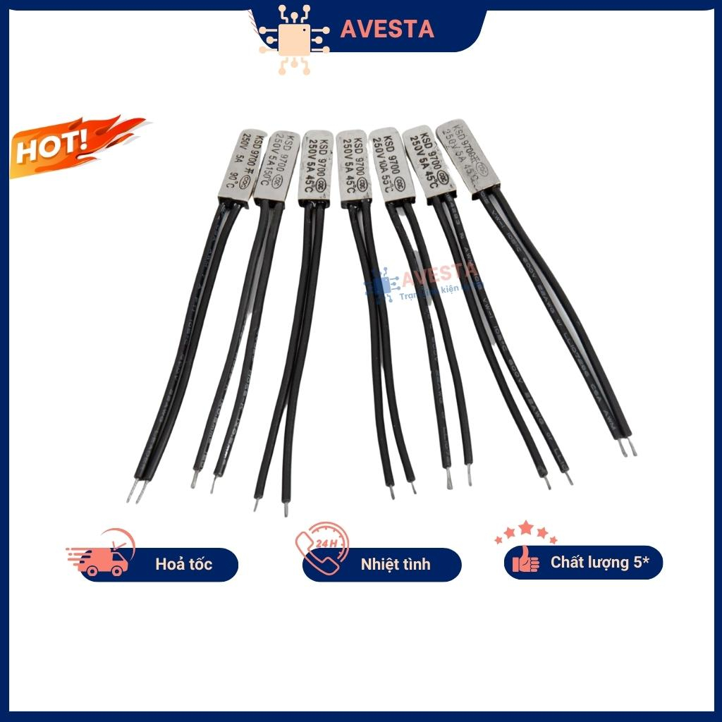 Relay nhiệt KSD9700 60độ - 100độ 5A 250V thường đóng Avesta