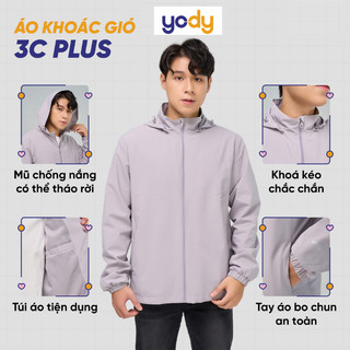 [SALE 50%] Áo gió nam YODY cao cấp, vải dù 2 lớp, chống nắng, chống nước, phong cách Hàn Quốc AKM5037