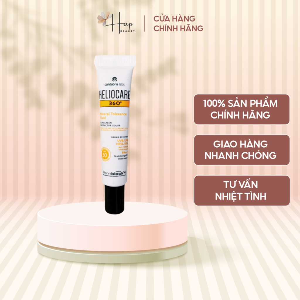 Kem chống nắng HELIOCARE 360° Mineral Tolerance Fluid SPF 50+ minisize tuýp 5ml