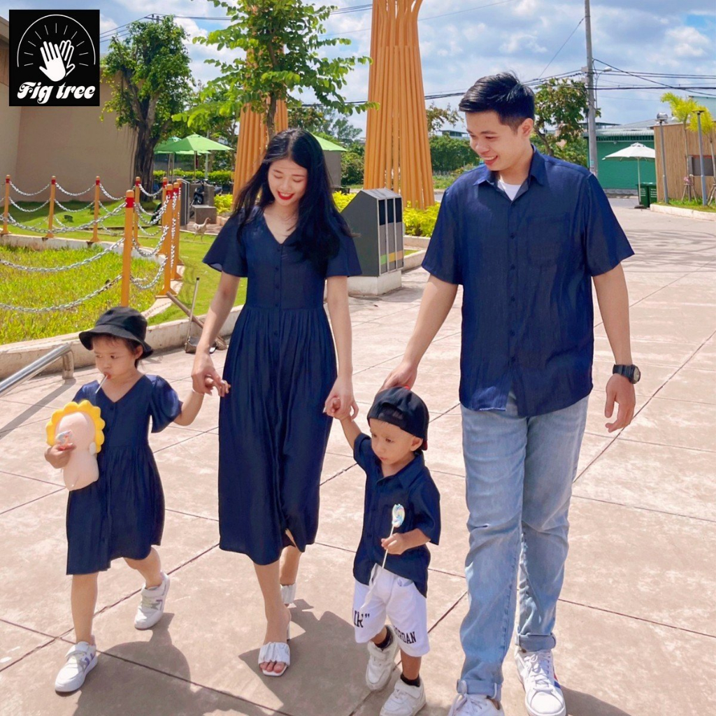 Set Đồng Phục Gia Đình Fig Tree Mẫu Denim Cực Hot