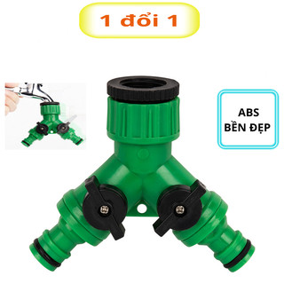 Cút chia 2 vòi nước có van khóa, khớp chia chữ Y kết nối nhanh