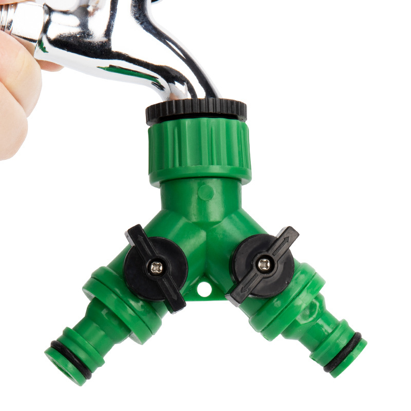 Cút chia 2 vòi nước có van khóa, khớp chia chữ Y kết nối nhanh
