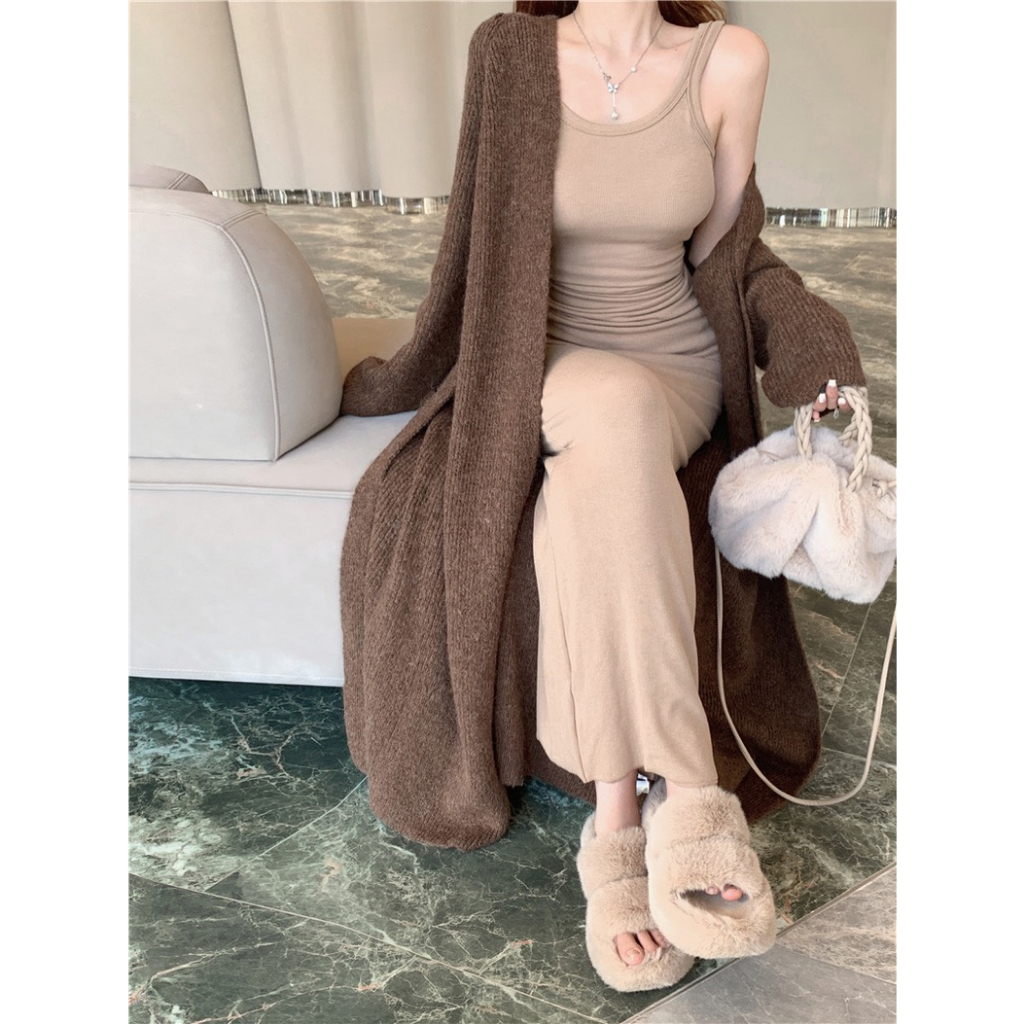 Váy len ôm body SUU dáng dài cực ấm, váy nữ chất thun gân phong cách cá tính