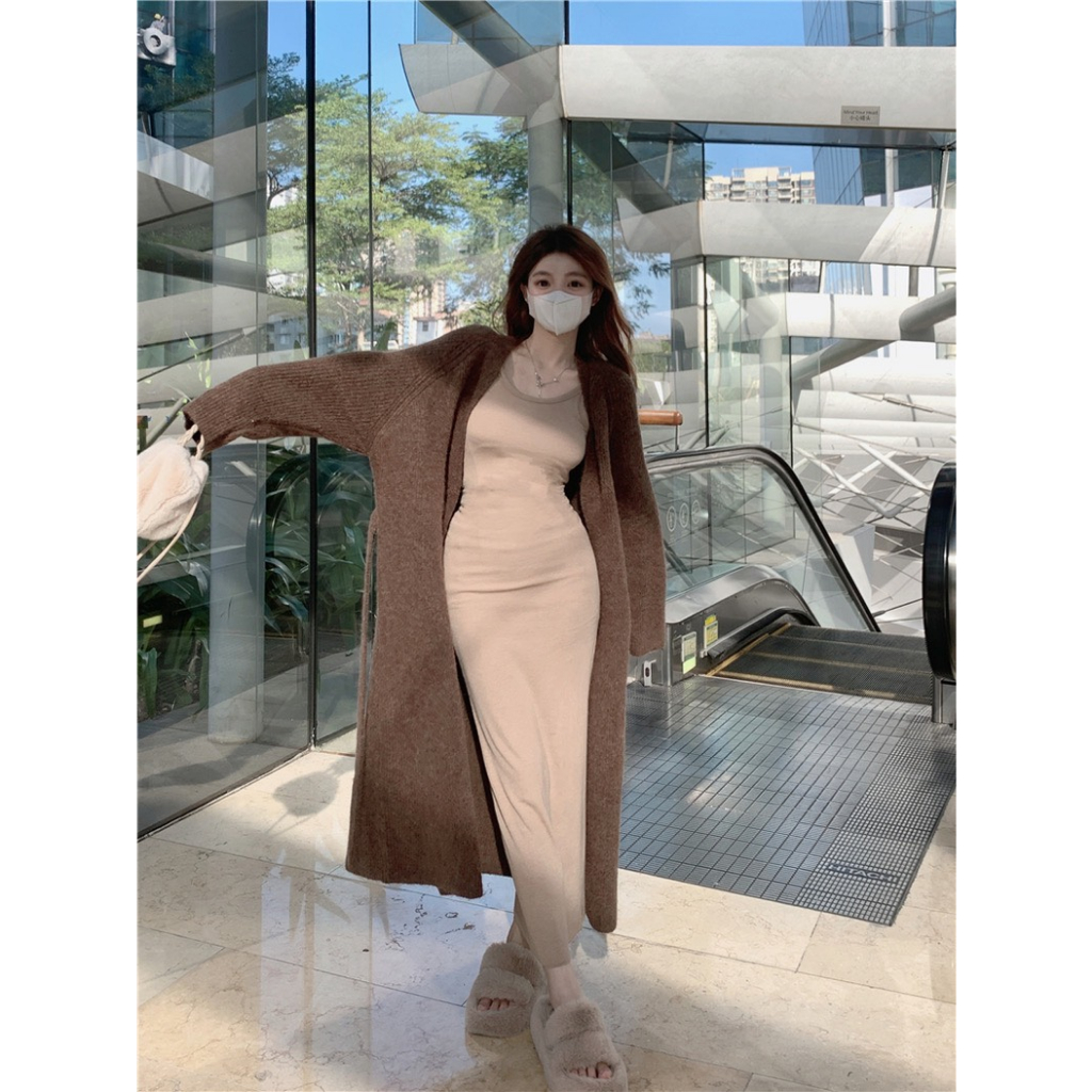 Váy len ôm body SUU dáng dài cực ấm, váy nữ chất thun gân phong cách cá tính