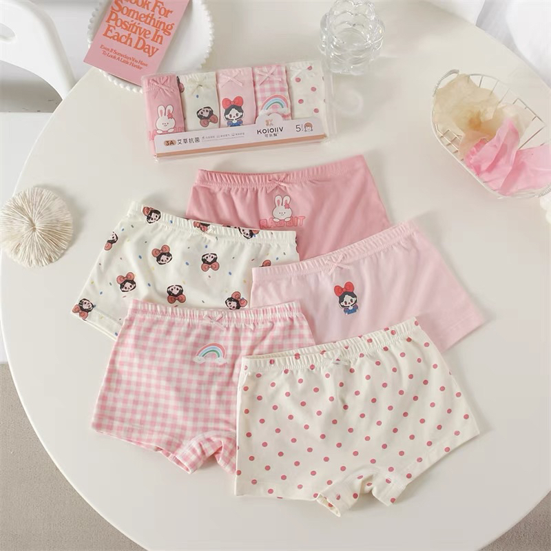 Set 5 quần chip cotton cao cấp cho bé gái 9 - 30kg