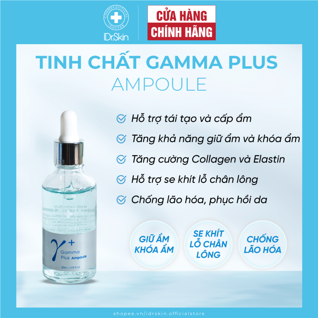 Tinh chất dưỡng ẩm IDr.Skin Gamma Plus Ampoule giúp trắng sáng mềm mịn da 50ml