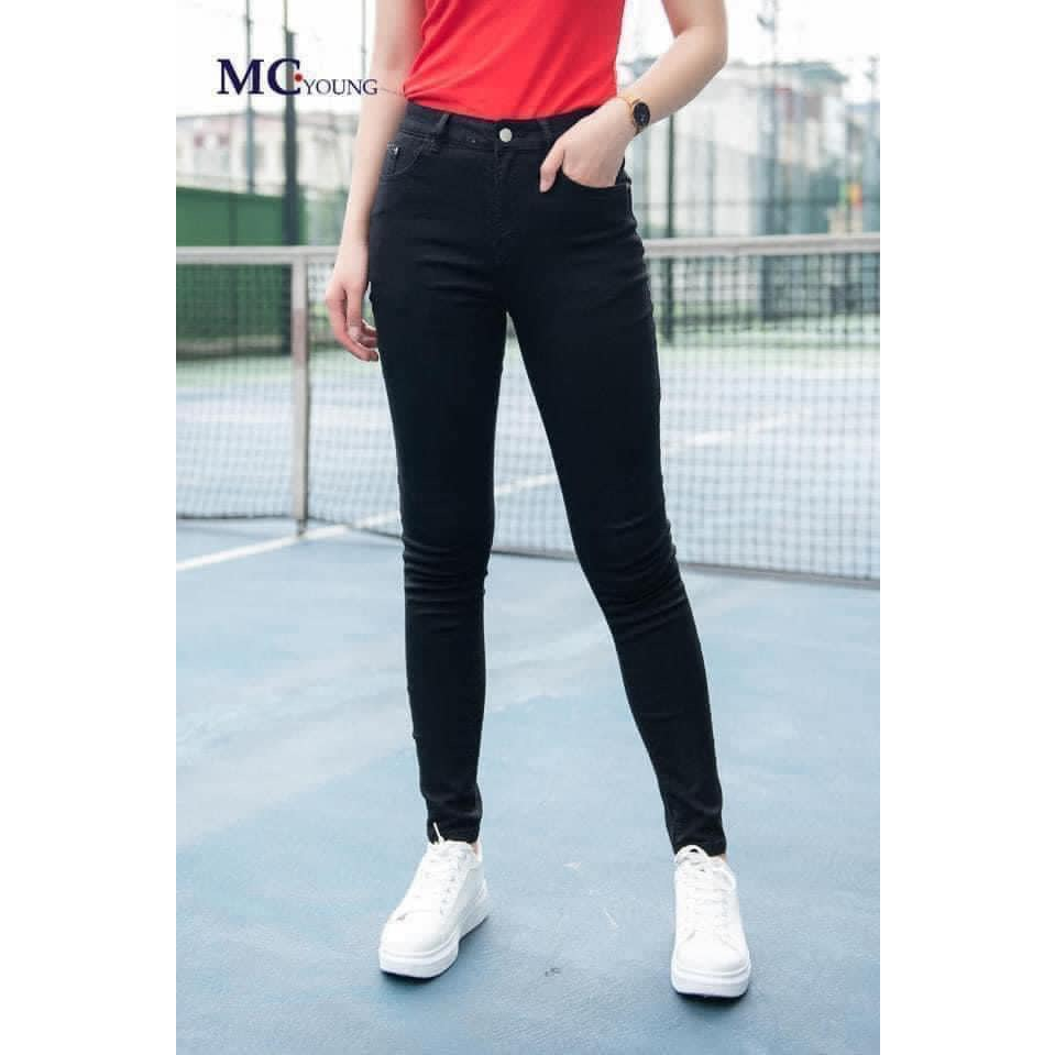 Quần jeans nữ  trơn Cotton 100% Co Giãn 4 Chiều Cực Kì Thoải Mái-HVS-Mã 54
