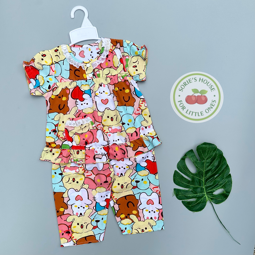 Bộ tole lanh ÁO TAY NGẮN QUẦN DÀI bé gái