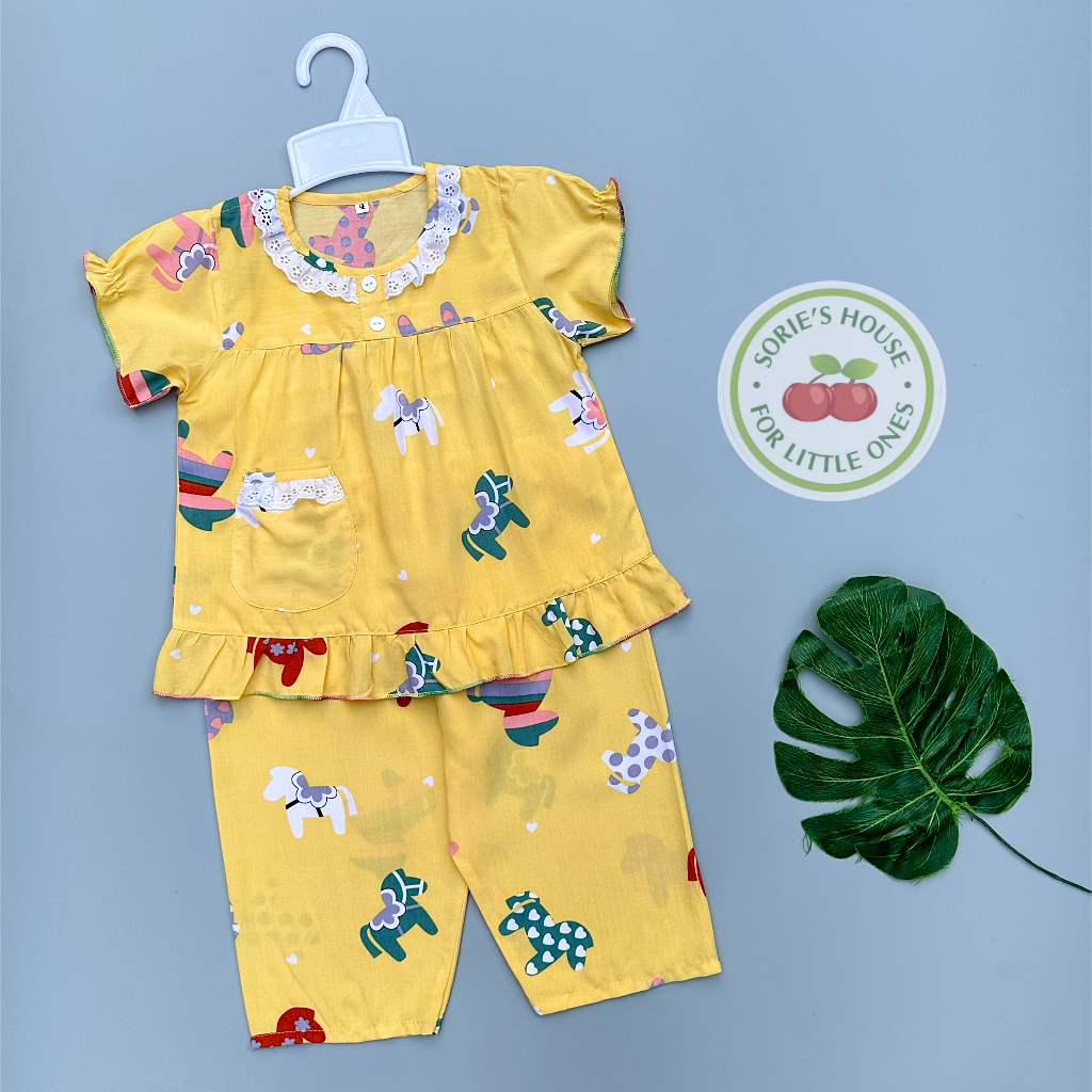 Bộ tole lanh ÁO TAY NGẮN QUẦN DÀI bé gái