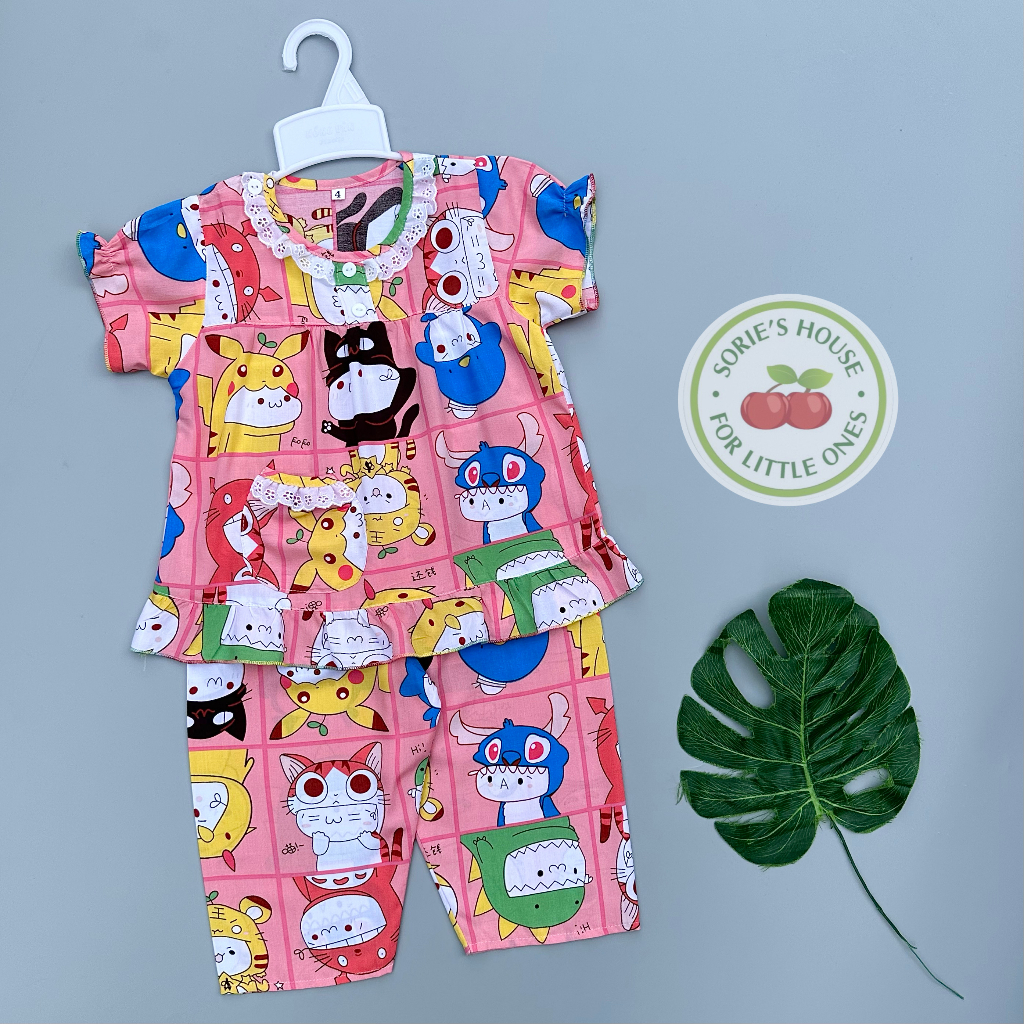 Bộ tole lanh ÁO TAY NGẮN QUẦN DÀI bé gái