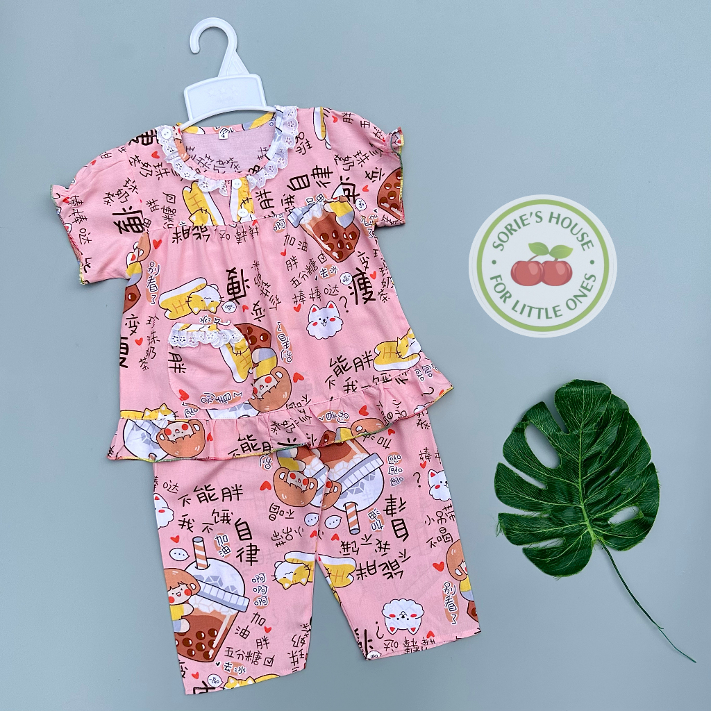 Bộ tole lanh ÁO TAY NGẮN QUẦN DÀI bé gái