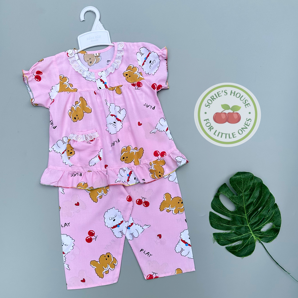 Bộ tole lanh ÁO TAY NGẮN QUẦN DÀI bé gái