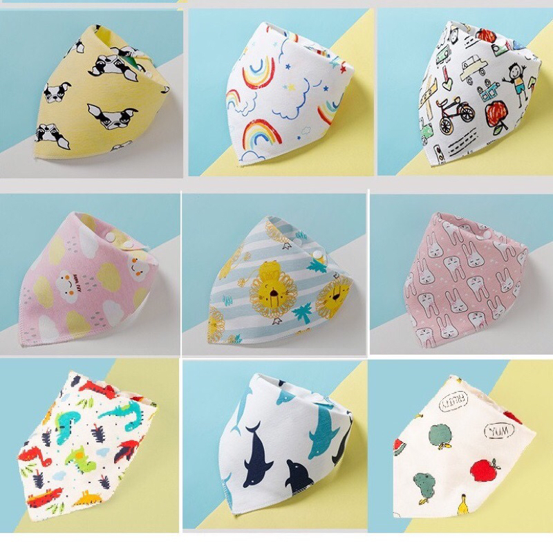 Khăn Yếm Tam Giác Cotton Cho Bé 1-5tuổi