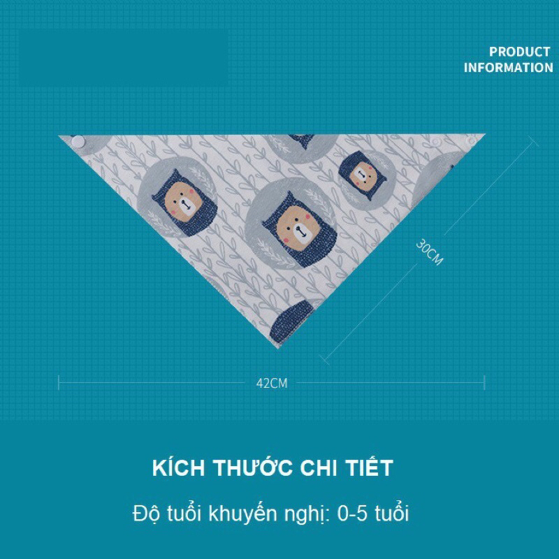 Khăn Yếm Tam Giác Cotton Cho Bé 1-5tuổi
