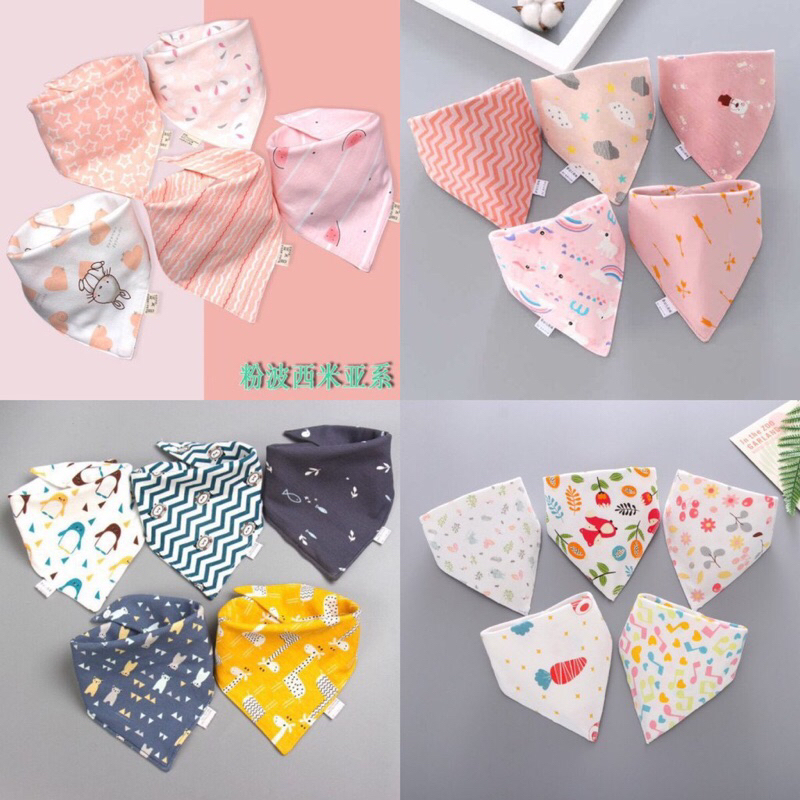 Khăn Yếm Tam Giác Cotton Cho Bé 1-5tuổi