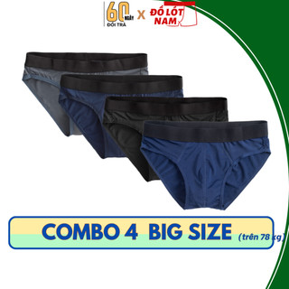 Combo 4 big size ngẫu nhiên quần lót nam thun lạnh kích thước lớn quần sịp nam thun lạnh big size