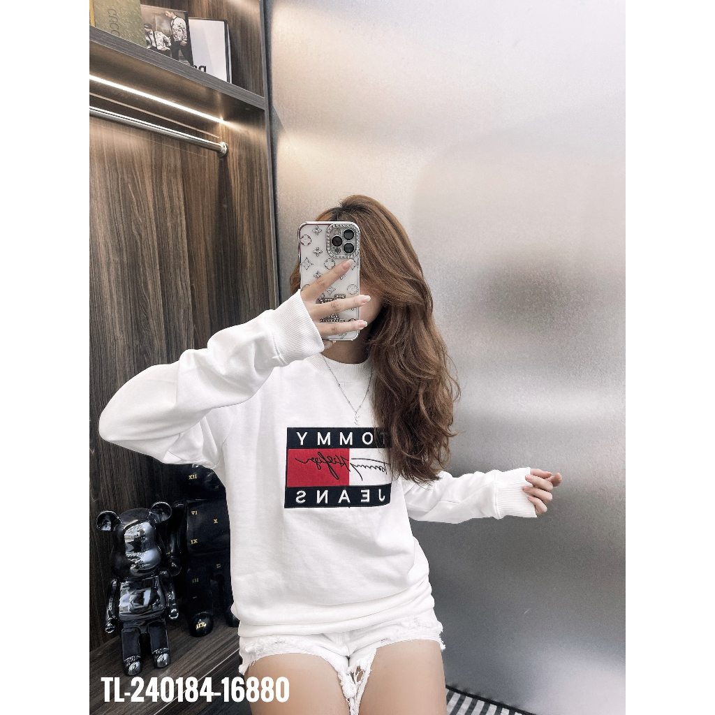🔥Hot🔥Áo nỉ Tommy thêu bảng thiết kế hot trend Nam Nữ Thu Đông 2023