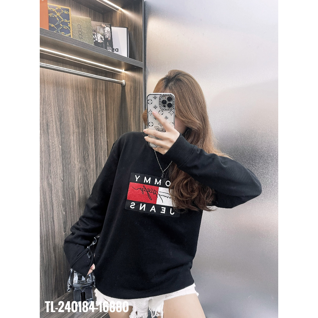 🔥Hot🔥Áo nỉ Tommy thêu bảng thiết kế hot trend Nam Nữ Thu Đông 2023