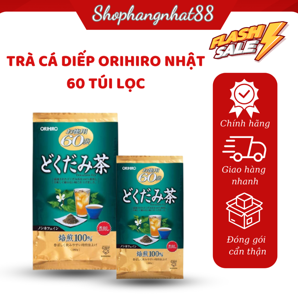 Trà Diếp Cá Orihiro Dạng Túi Lọc 180g Orihiro Nhật Bản 60 Gói Nhỏ,Trà Diếp Cá Túi Lọc Thanh Nhiệt Hết Nóng Trong Orihiro