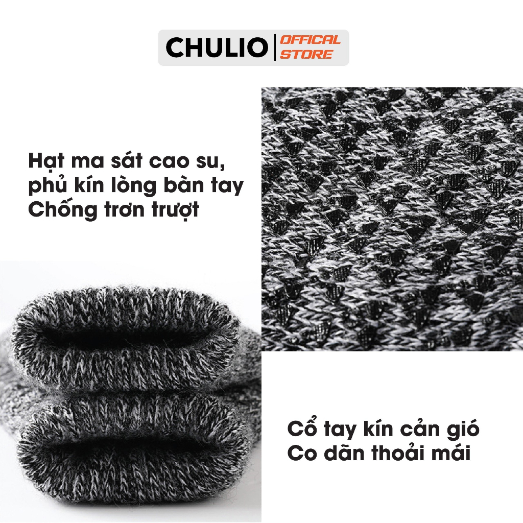 Găng tay len Nam Nữ Chulio, có cảm ứng, giữ ấm tốt, co dãn thoải mái
