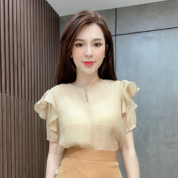 Áo nữ Liin Clothing rrep be phối tay bèo  thiết kế sang trọng thanh lịch - AKC249SBE-S23