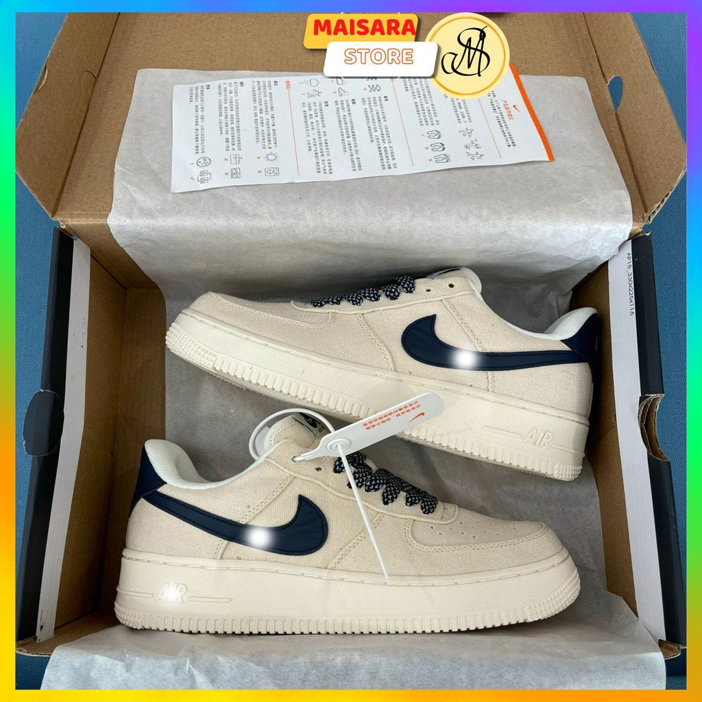 giày sneaker canvas navy cổ thấp, Giày Thể Thao Nike_AF1 Vải Canvas navy Nam Nữ Hot Trend 2022 - Full Bill Box | BigBuy360 - bigbuy360.vn