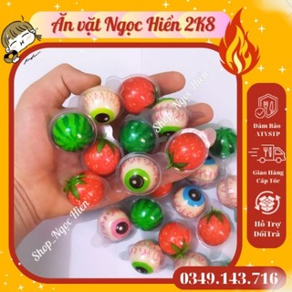 Kẹo dẻo có nhân hình con mắt, dưa hấu, dâu tây 10g
