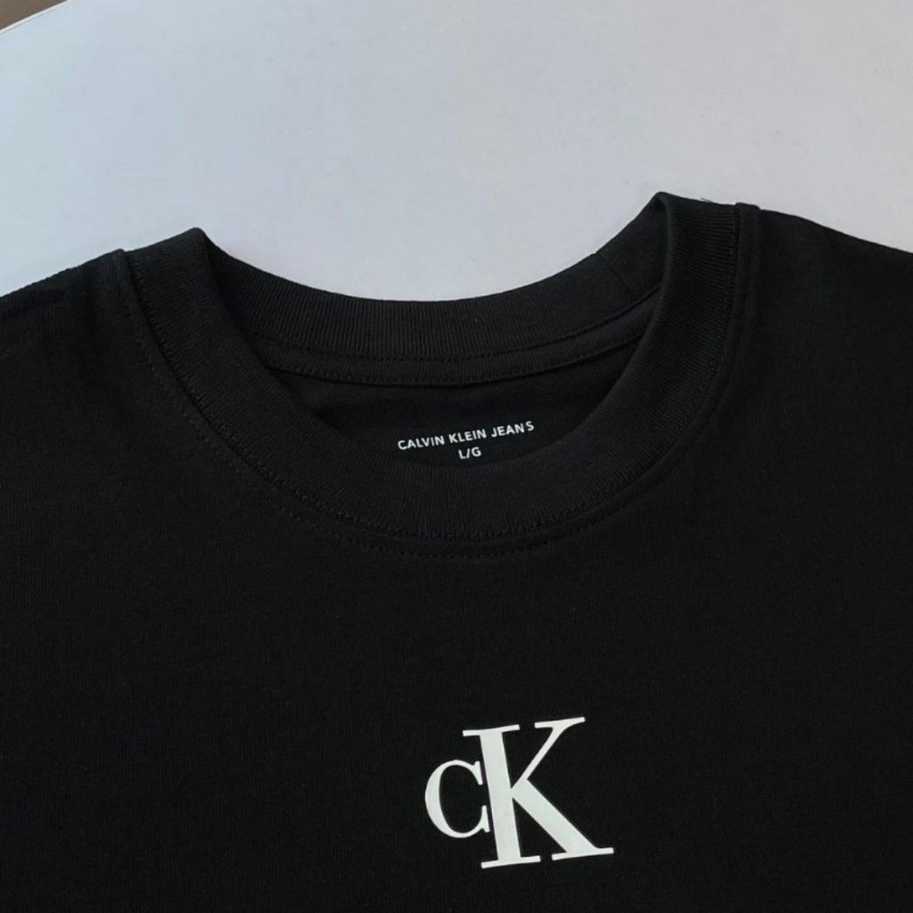 Áo thun tay lỡ unisex nam nữ trơn JUNGKOOK CK LOGO MINI Romeo RM005 CK 1 cotton form rộng oversize