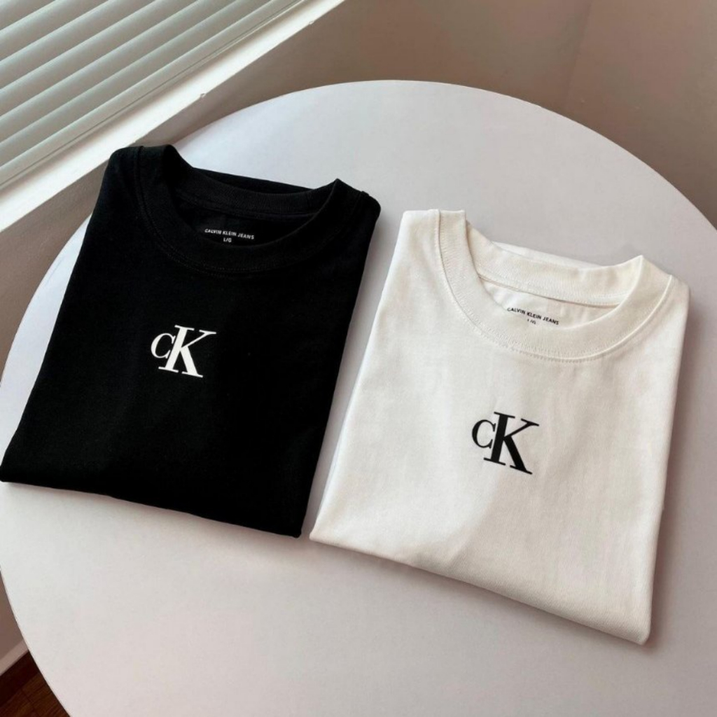 Áo thun tay lỡ unisex nam nữ trơn JUNGKOOK CK LOGO MINI Romeo RM005 CK 1 cotton form rộng oversize